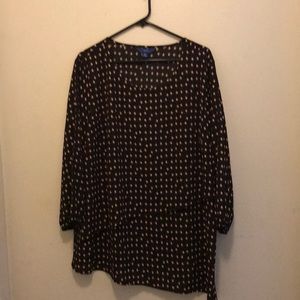 Blue and brown diamond shape blouse
